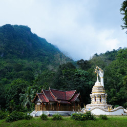 The temples outside the entrance to the cave temple