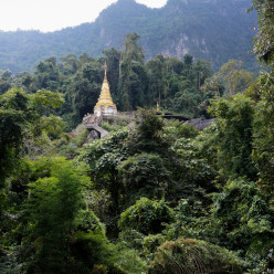 Wat Tham Pha Plong on our second day - less foggy today