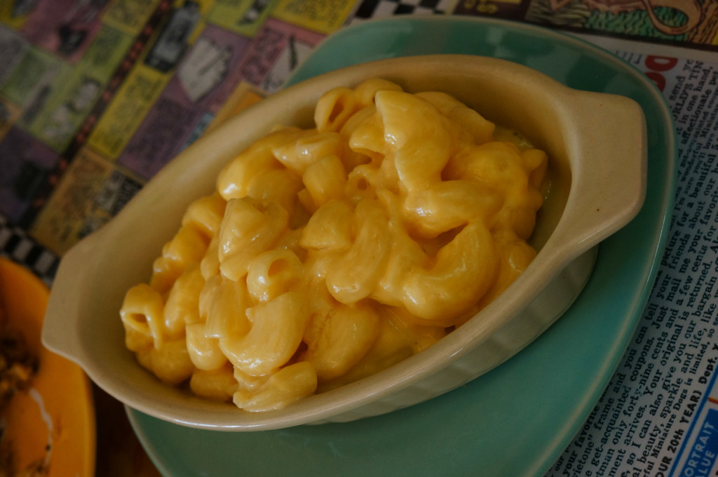 Thick, creamy, cheesy mac and cheese.